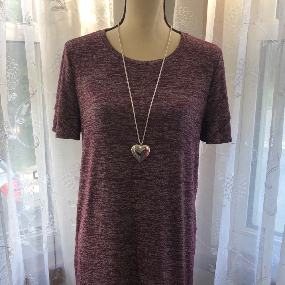 🎄George dress burgundy ruffled  sleeves SZ M NWOT